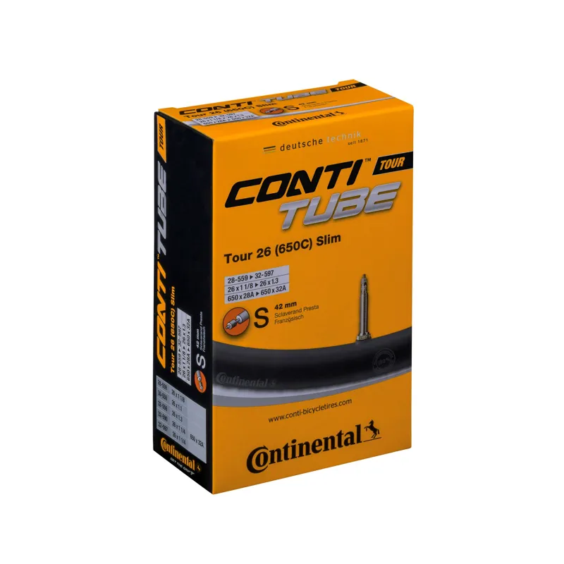 Continental Tour Inner Tube Presta 42mm Valve 26 x 1.30 - 1.75 - Black