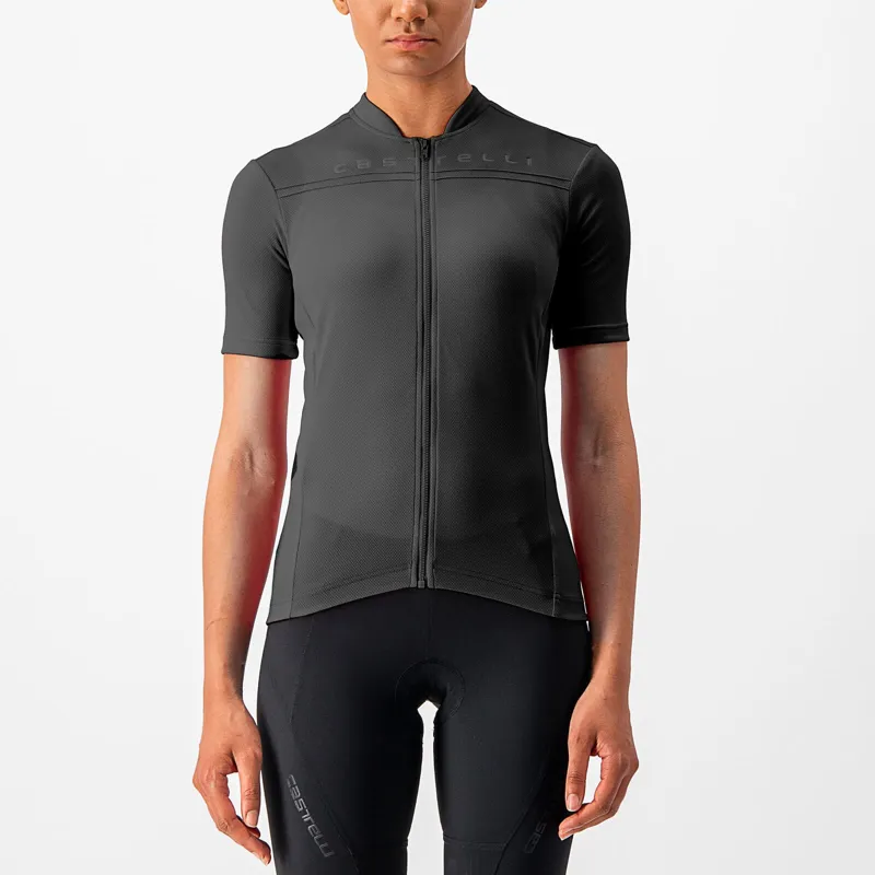 Castelli Anima 4 Womens Short Sleeve Jersey - Light Black