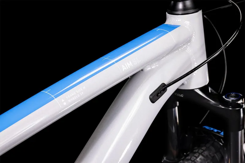 2022 Cube Aim SL Hardtail Mountain Bike - Prisma Grey/Blue/Red-2