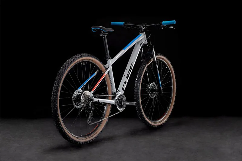 2022 Cube Aim SL Hardtail Mountain Bike - Prisma Grey/Blue/Red-6
