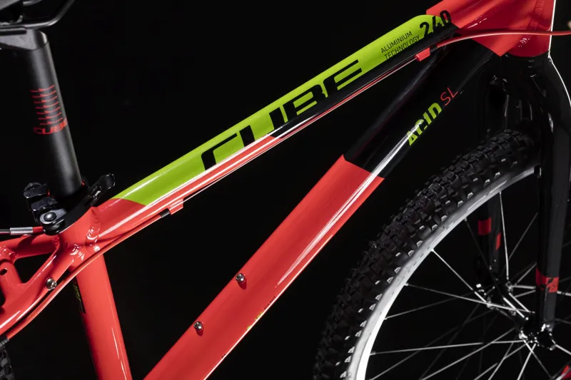 2019 Cube Acid 240 SL Kids Mountain Bike - Red/Green/Black-2