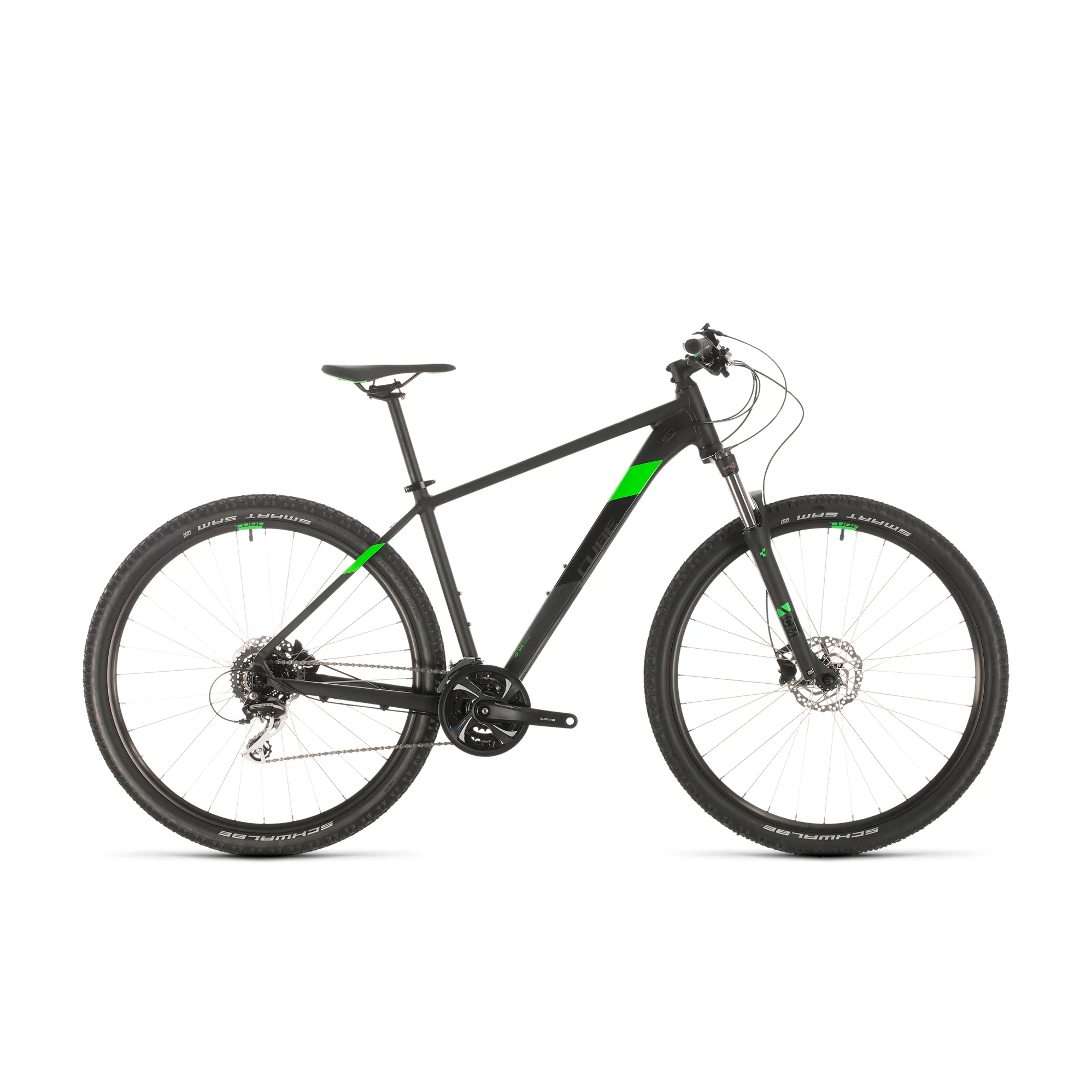 2020 Cube Aim Race Hardtail Mountain Bike Black Flash Green