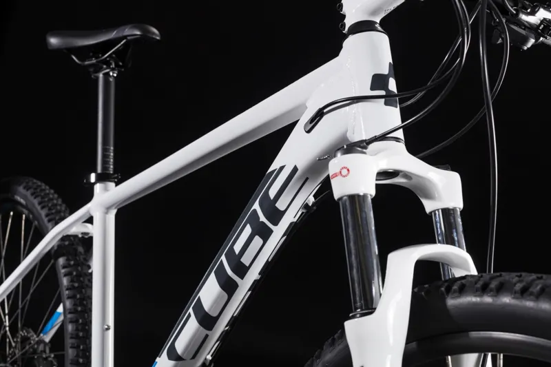 2019 Cube Aim Race Mens Hardtail Mountain Bike - White/Blue-1