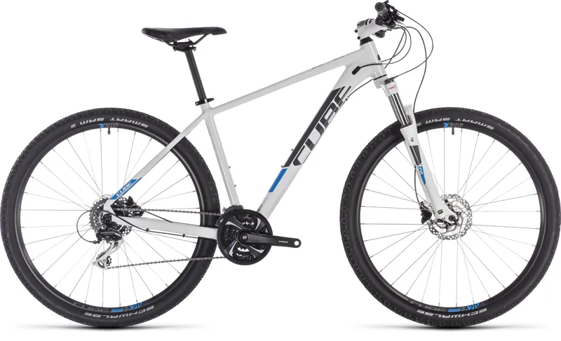 2019 Cube Aim Race Mens Hardtail Mountain Bike - White/Blue