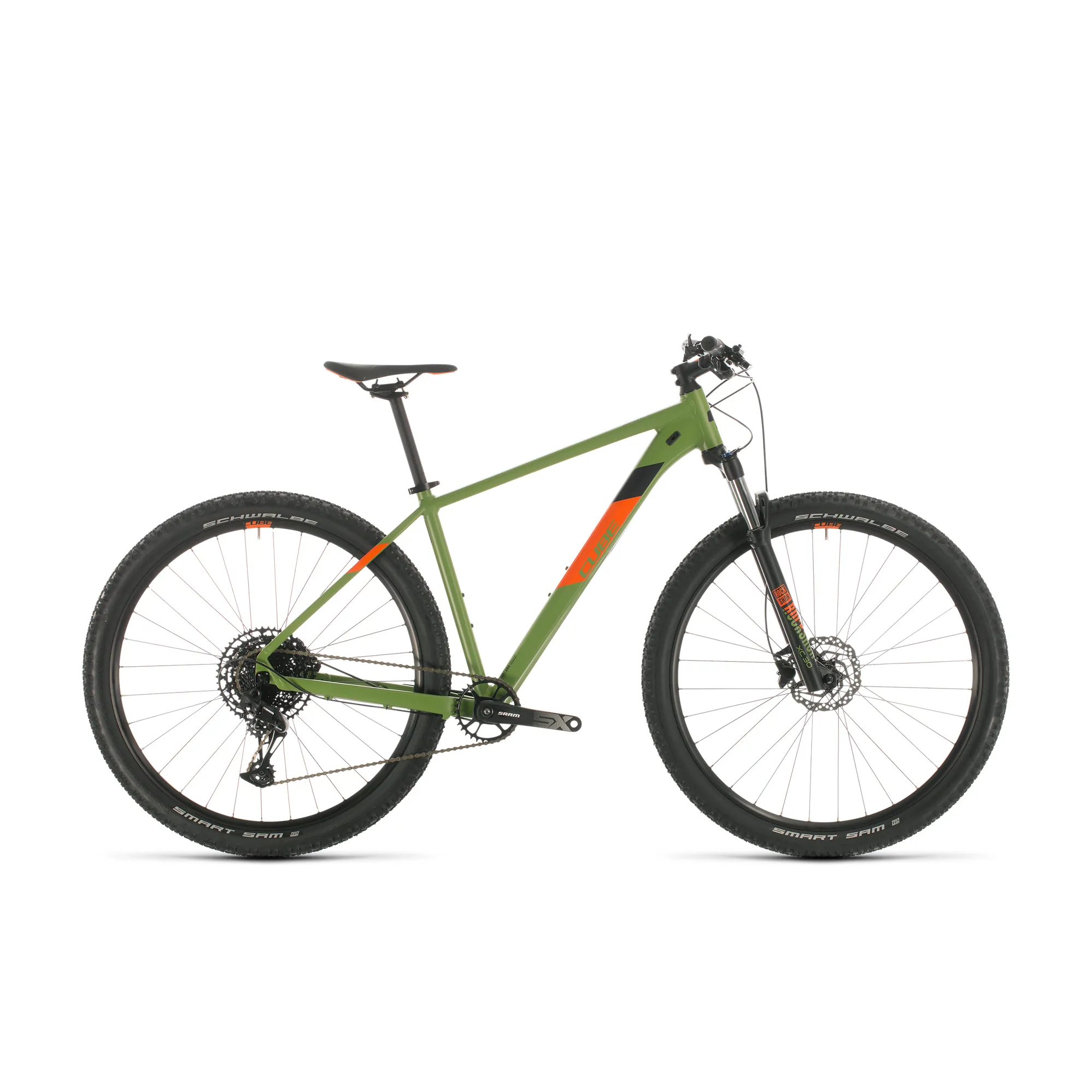 2020 Cube Analog Hardtail Mountain Bike Green Orange