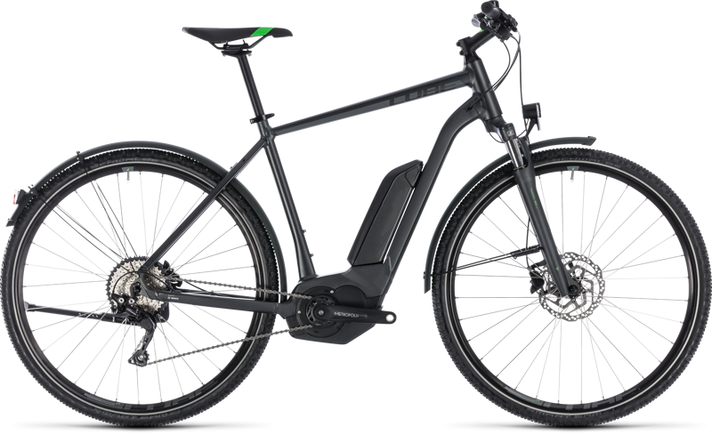 2018 Cube Cross Pro Allroad 500 Hybrid Bike - Grey/Flash Green