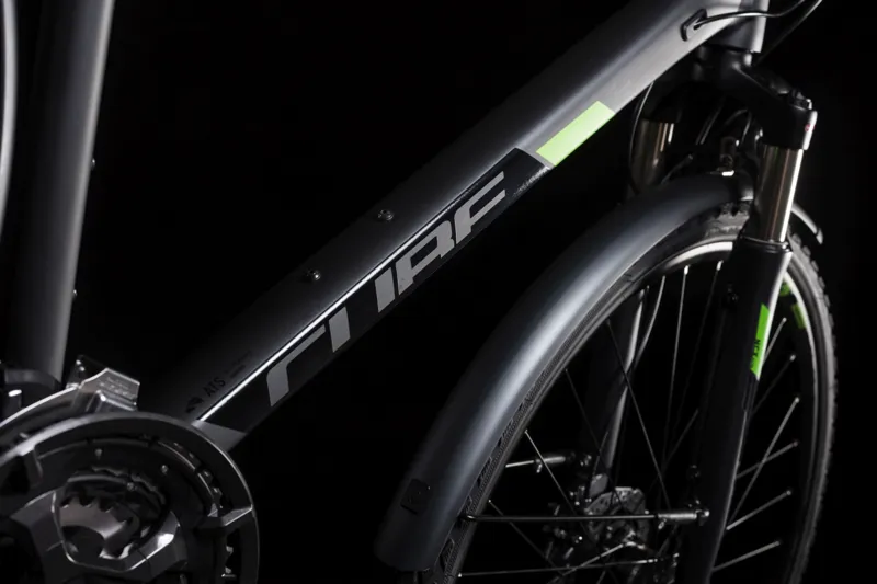 2019 Cube Cross Allroad Step-Through Hybrid Bike - Iridium/Green-2