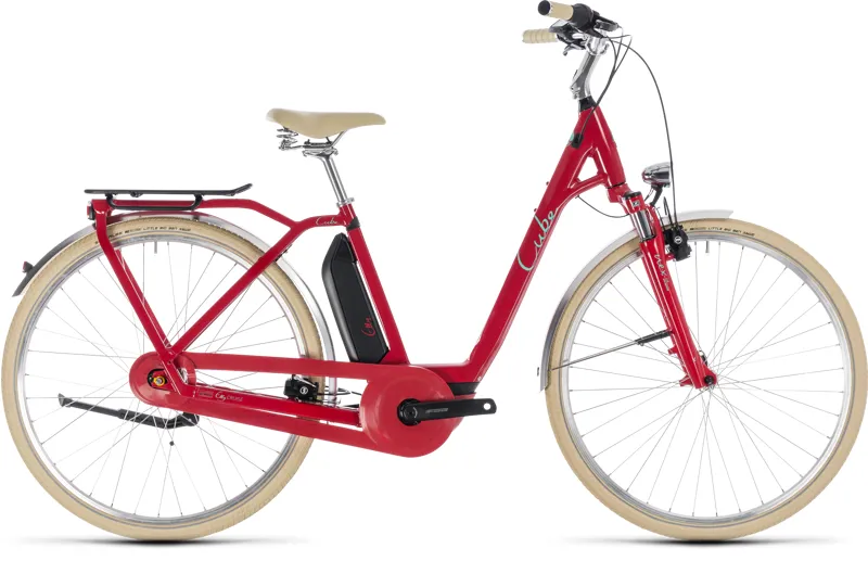2019 Cube Elly Cruise 500 Womens Hybrid E-Bike - Red/Mint