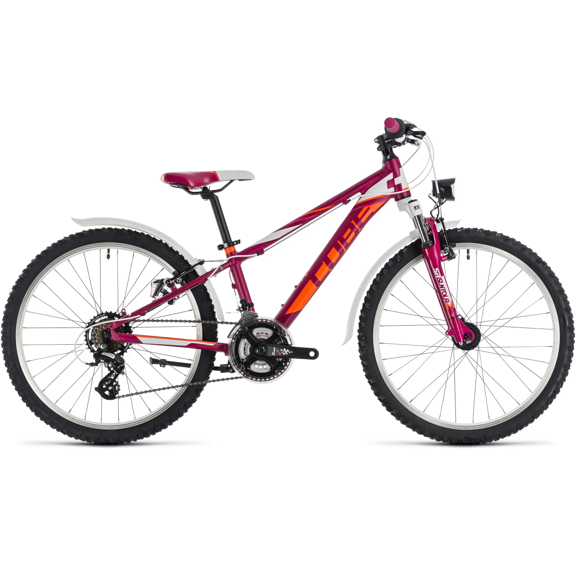 2018 Cube Kid 240 Allroad Girls Mountain Bike Berry/White