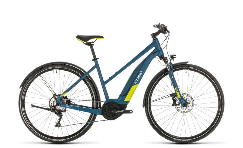 2020 Cube Nature Hybrid Exc 500 Trapeze Electric Hybrid Bike - Blue