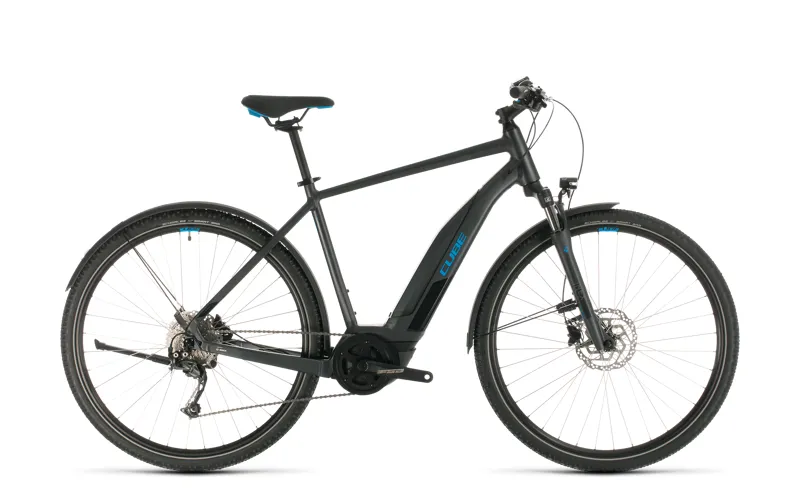 2020 Cube Nature Hybrid One 400 Electric Hybrid Bike - Iridium/Blue