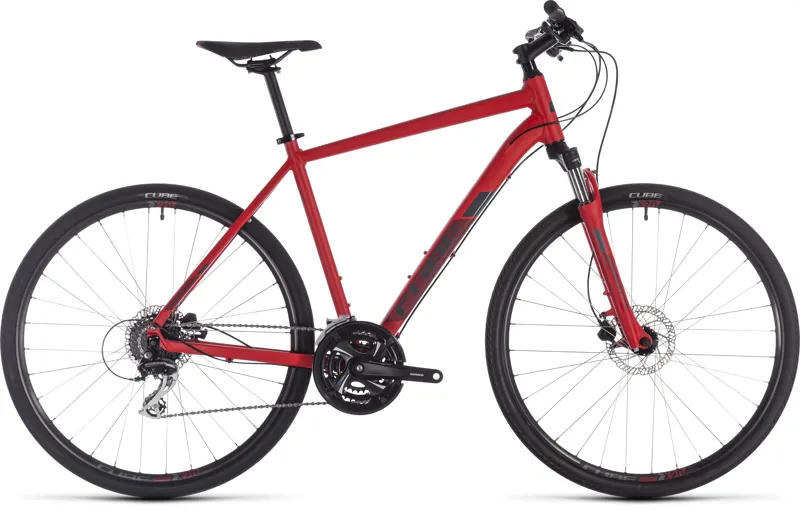 2019 Cube Nature Mens Hybrid Bike - Red/Grey