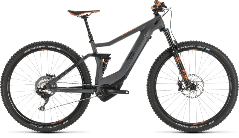 2019 Cube Stereo 120 HPC TM 500 Electric Mountain Bike - Grey/Orange