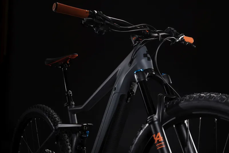 2019 Cube Stereo 120 HPC TM 500 Electric Mountain Bike - Grey/Orange-1