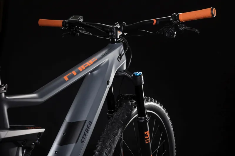 2019 Cube Stereo 120 HPC TM 500 Electric Mountain Bike - Grey/Orange-2