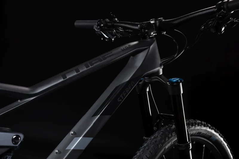 2019 Cube Stereo 140 HPC SL 27.5 Mens Mountain Bike - Carbon/Grey-3