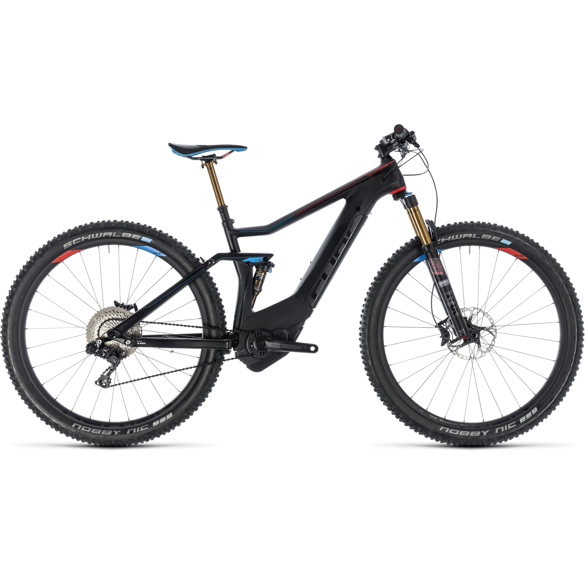 2018 Cube Stereo 120 HPC SLT 500 Electric Mountain Bike Zero Blac