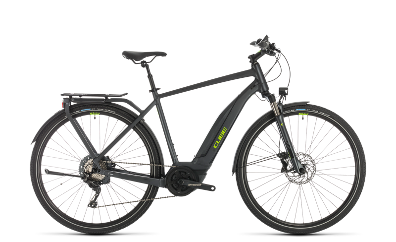 2020 Cube Touring Hybrid Exc 500 Electric Hybrid Bike - Iridium/Green