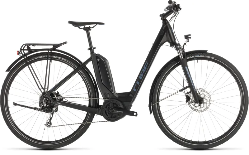 2019 Cube Touring Hybrid One 400 Easy Entry Electric Bike - Black/Blue