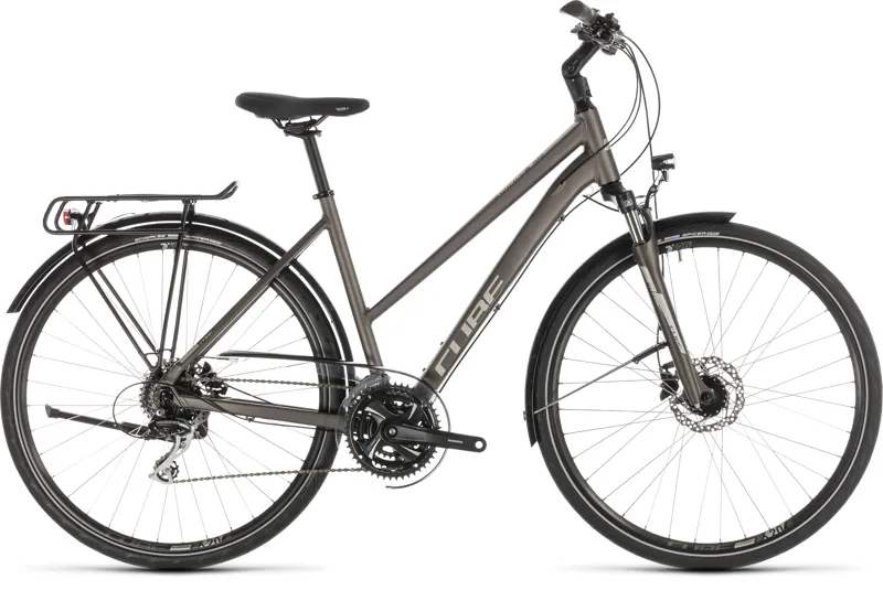 2019 Cube Touring Pro Step-Through Hybrid Bike - Brown/Silver
