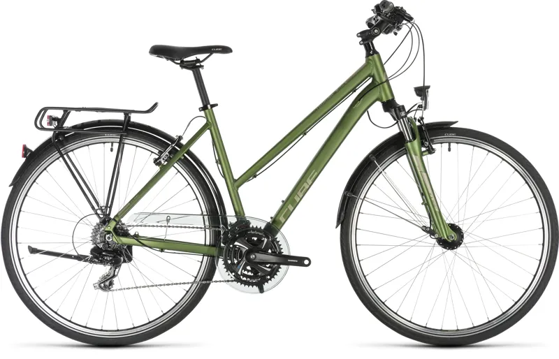 2019 Cube Touring Step-Through Hybrid Bike - Green/Silver
