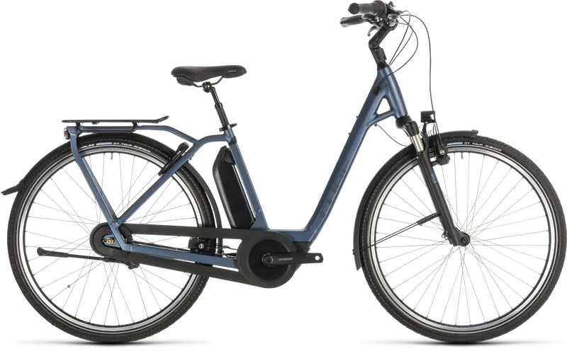 2019 Cube Town Hybrid Exc 400 Easy Entry Electric Bike - Blue