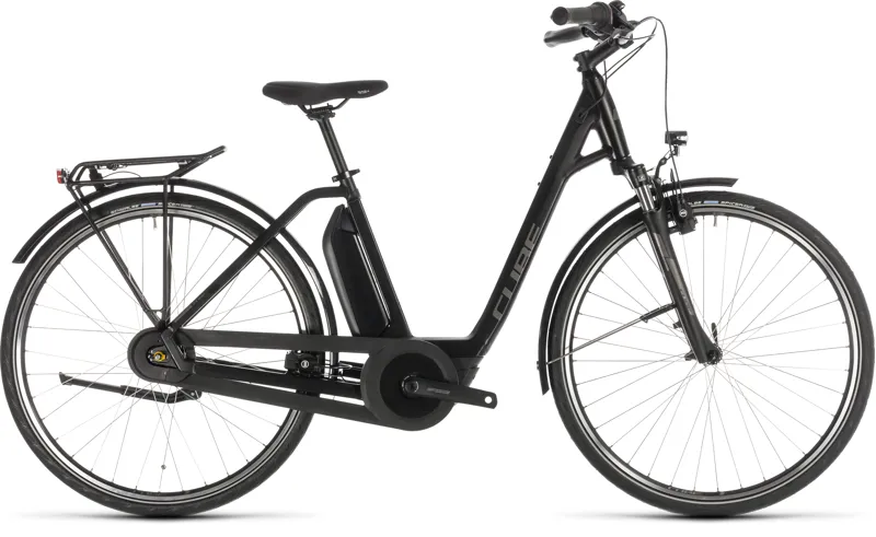 2019 Cube Town Hybrid One 500 Easy Entry Electric Bike - Black/Brown