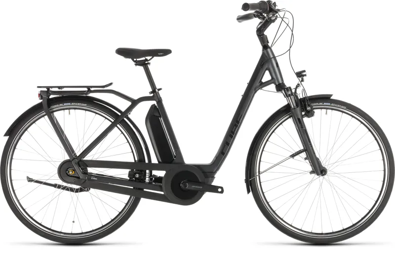 2019 Cube Town Hybrid Pro 500 Easy Entry Electric Bike - Iridium/Black