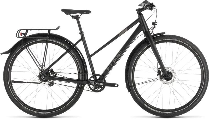 2019 Cube Travel Pro Step-Through Touring Hybrid Bike - Black/Brown