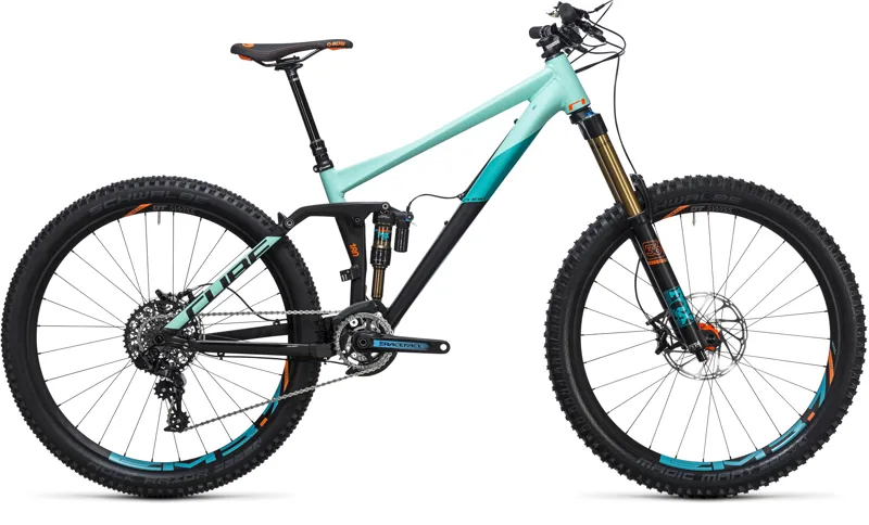 2017 Cube Fritzz 180 HPA 27.5 SL Mountain Bike in Black/Mint