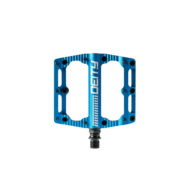 Deity Black Kat Flat Mountain Bike Pedals Blue