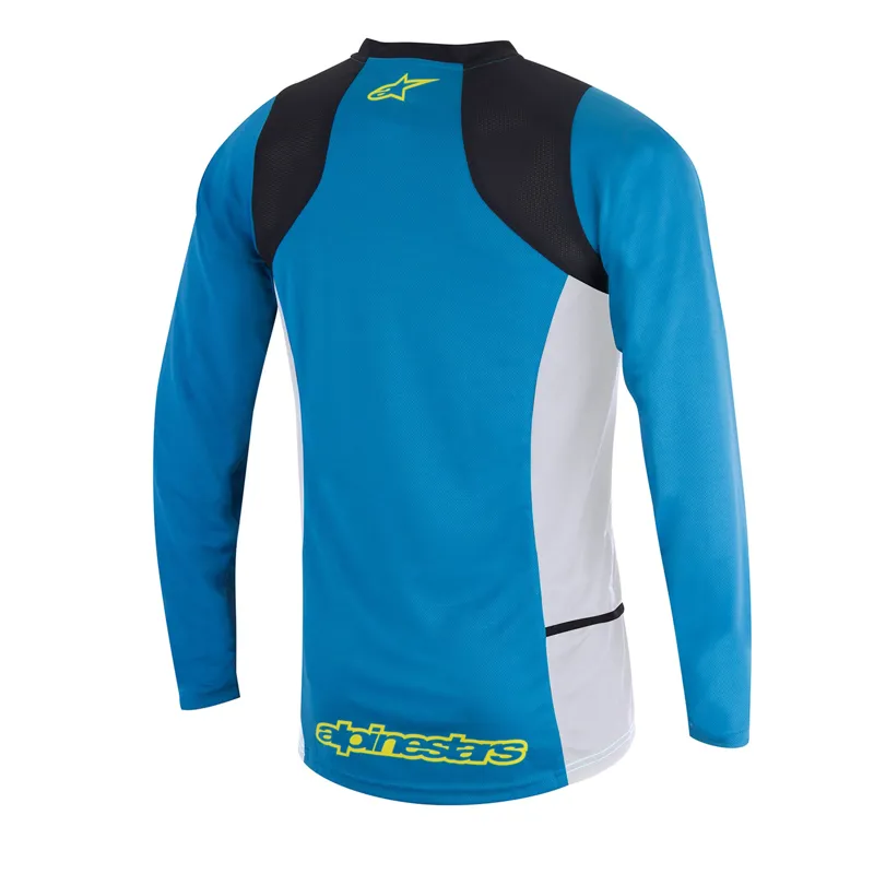 Alpinestars Drop 2 Long Sleeve MTB Jersey - Blue/Acid Yellow-1