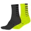 Endura Coolmax Stripe Cycling Socks Twin Pack - Hi-Viz Yellow/Black