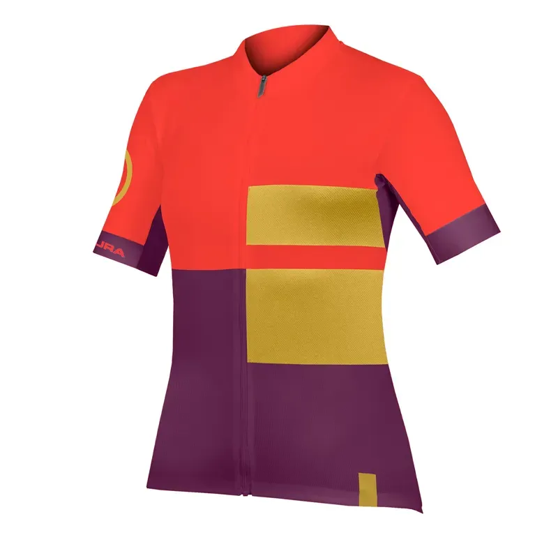 Endura FS260 Print Womens Short Sleeve Cycling Jersey - Pomegranate
