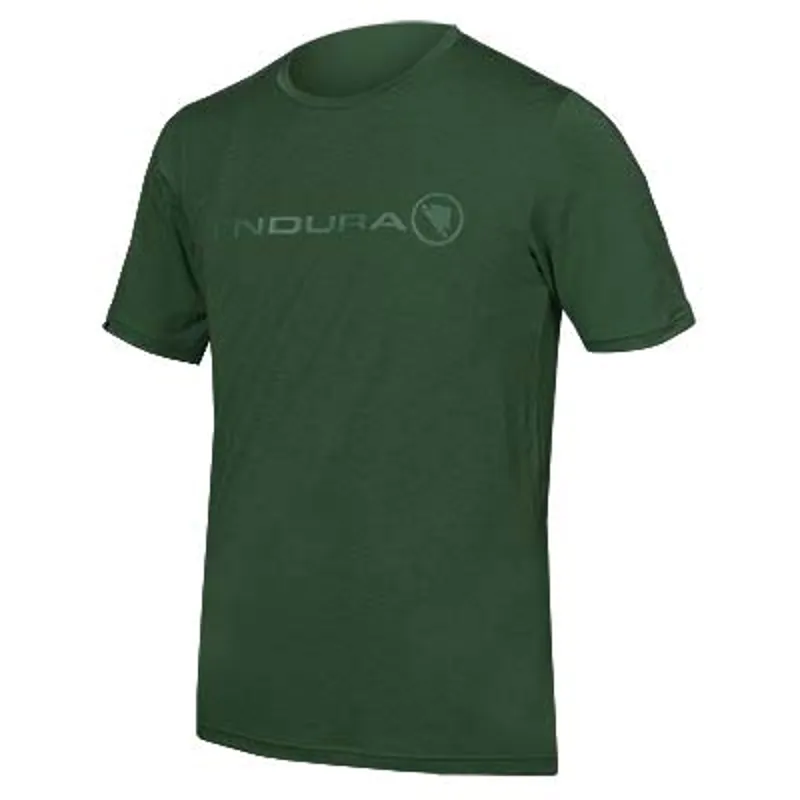 Endura SingleTrack Merino Mens T-Shirt - Forest Green