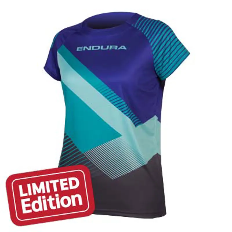 Endura Womens SingleTrack Print T-Shirt II - Cobalt Blue