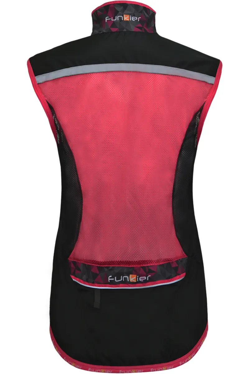 Funkier Cobina Ladies Windbreaker Gilet - Black/Pink-2