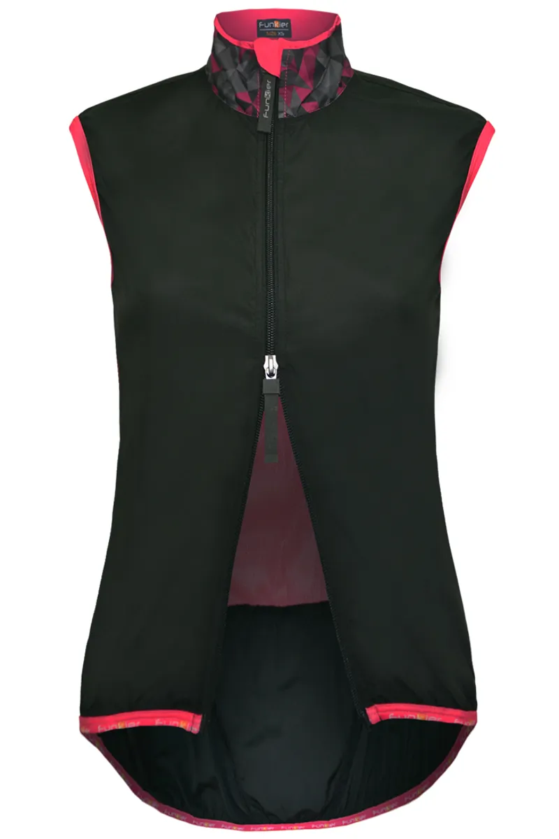 Funkier Cobina Ladies Windbreaker Gilet - Black/Pink-1