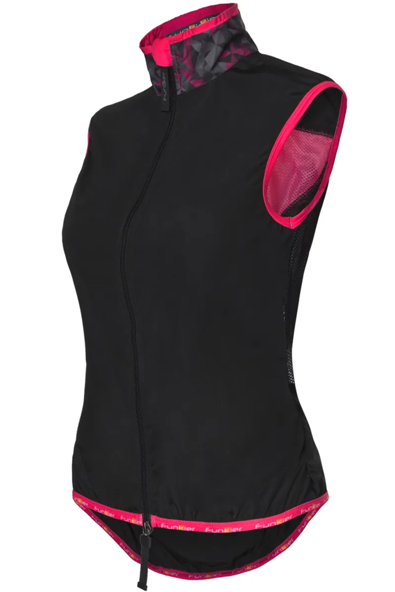 Funkier Cobina Ladies Windbreaker Gilet - Black/Pink
