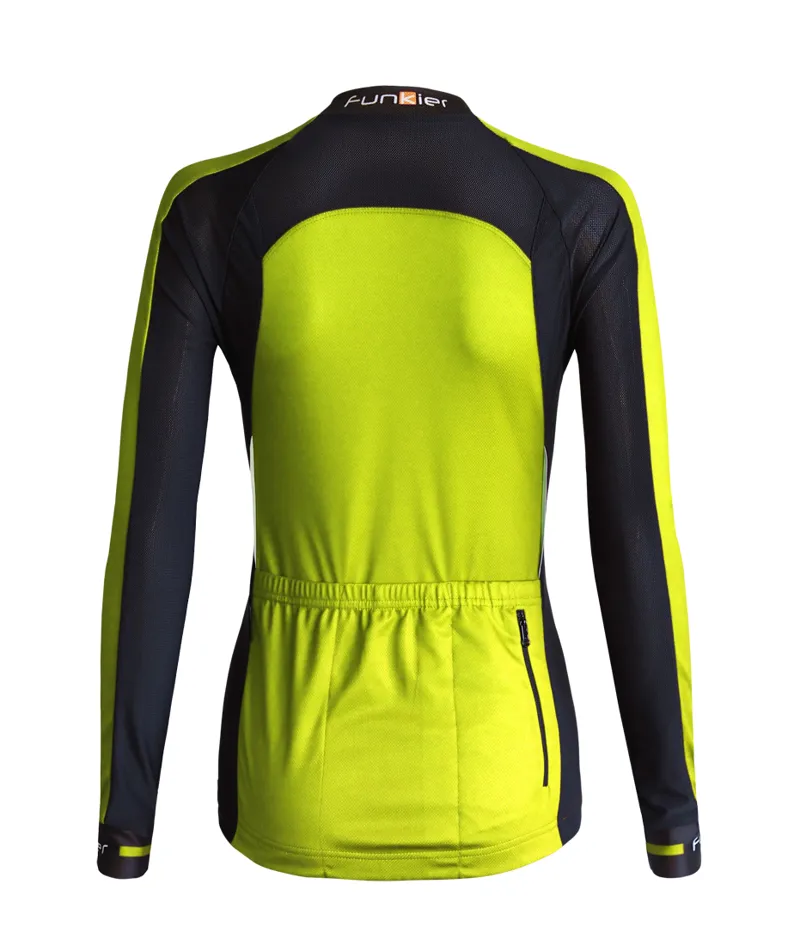 Funkier Odessa Ladies Summer Long Sleeve Jersey - Lime-1