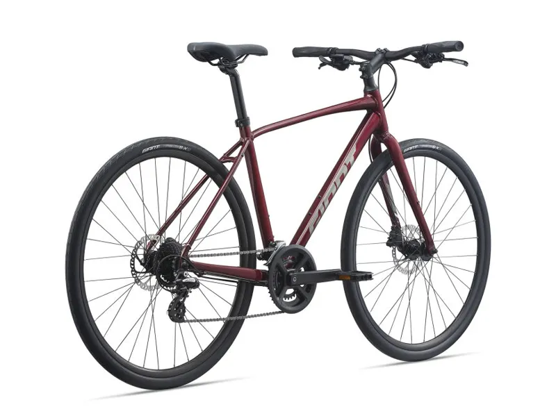 2021 Giant Escape 2 Disc Mens Hybrid Bike - Garnet-1