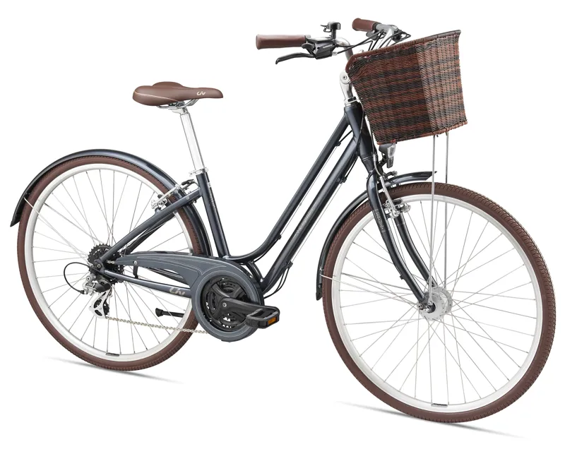 2019 Giant Liv Flourish 2 Womens Hybrid Bike - Gloss Charcoal/Chrome-1