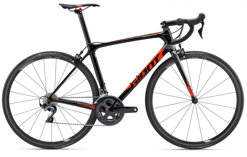 2018 Giant TCR Advanced Pro 1 Road Bike Carbon Smoke Neon Red Cha