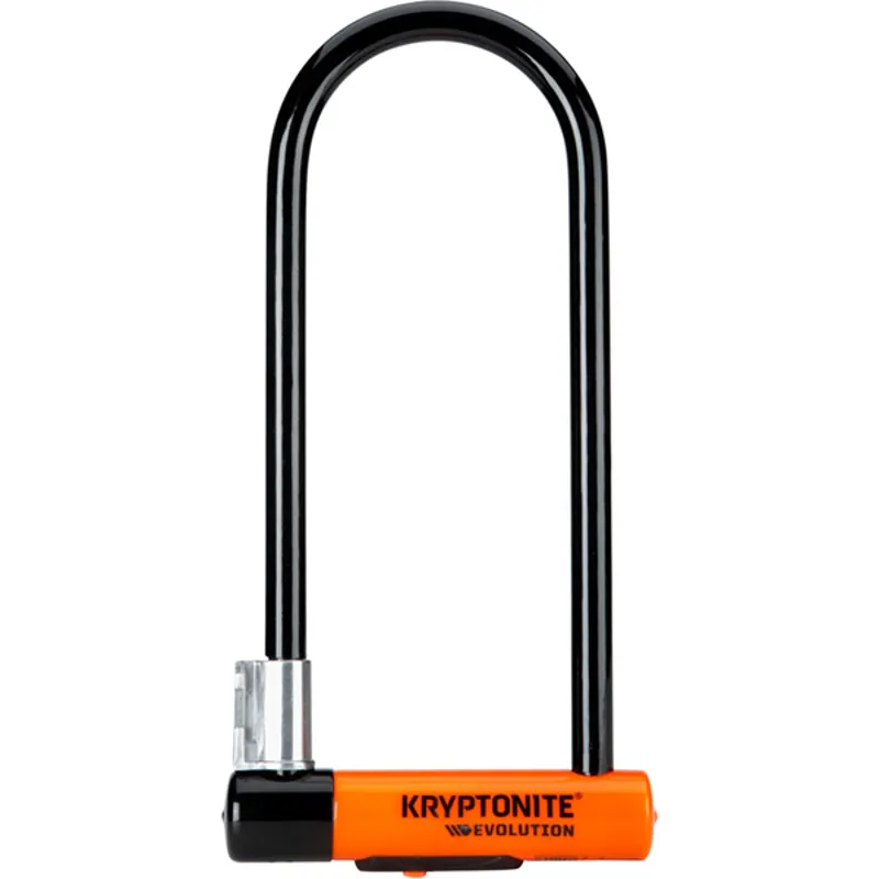 Kryptonite Evolution Long Shackle U-Lock with Flexframe Bracket - Black/Orange