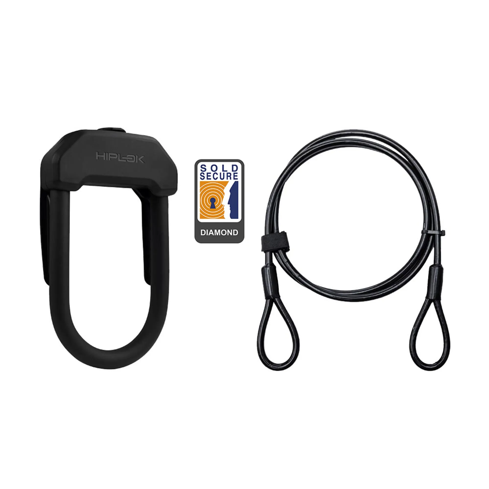 Hiplok DXP D-Lock Bike Lock and 2m Cable Black