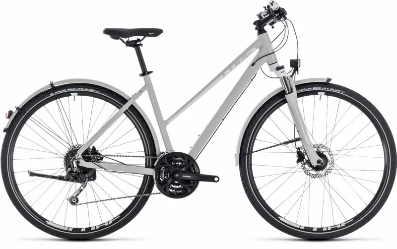 2018 Cube Nature Pro Allroad Gravel Bike - Bright Grey/White-1