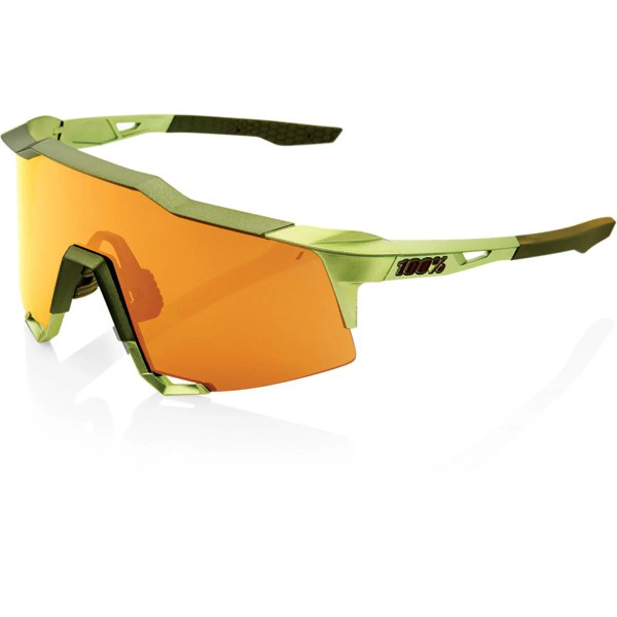 100% Speedcraft Mirror Bronze Lens Road Cycling Sunglasses Green