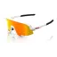 100% Slendale Cycling Sunglasses - Soft Tact White/HiPER Red Multilayer