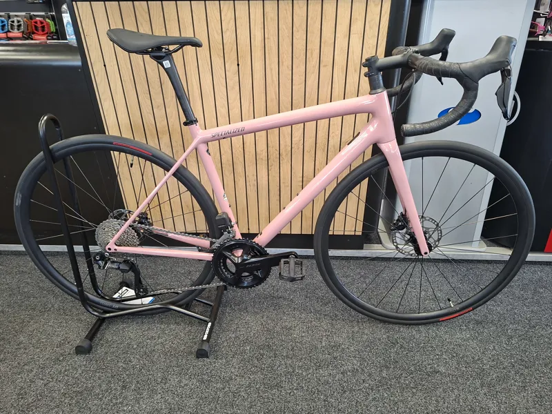 Ex-Demo: Specialized Aethos Comp Shimano 105 Di2 Road Bike - Pink - 54cm-1