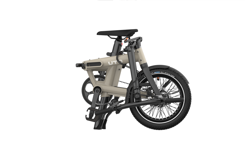UTO Morning Pro16 Folding Electric Bike - Taupe-3